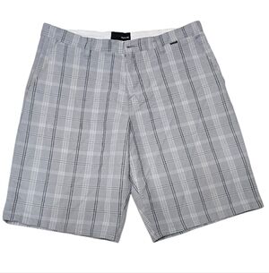 Hurley Men's Gray Checkered Shorts Size 34